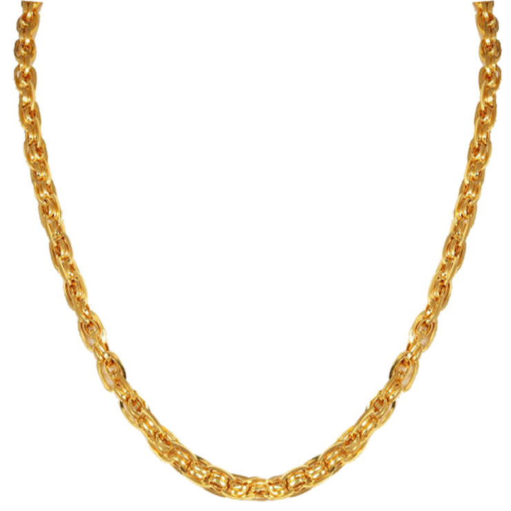 Hira Panna 22k Exclusive Gold Hollow Chain Hira Panna Jewellers