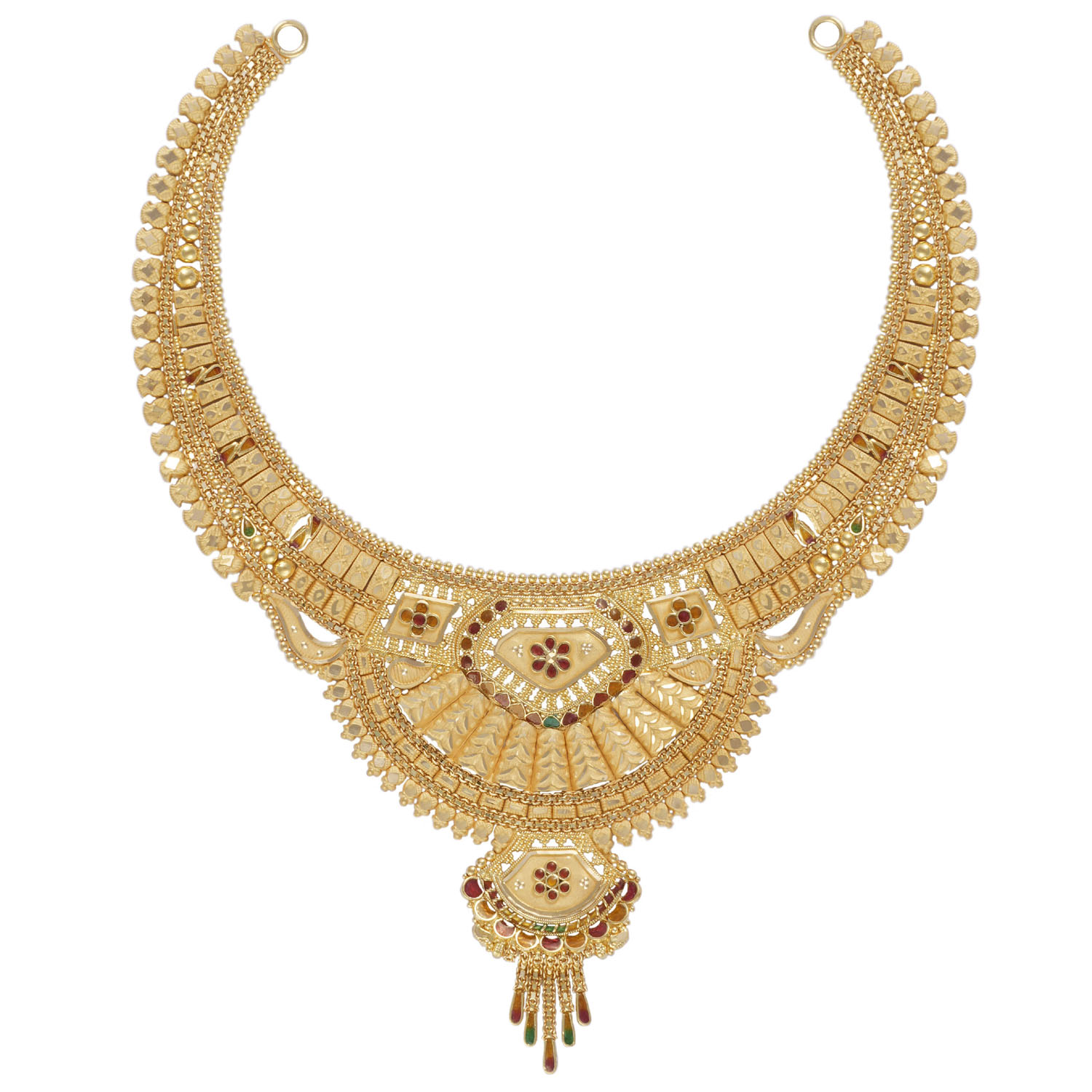 Hira Panna 22k Gold Necklace Earrings For Party Wedding Wear Hira Panna Jewellers