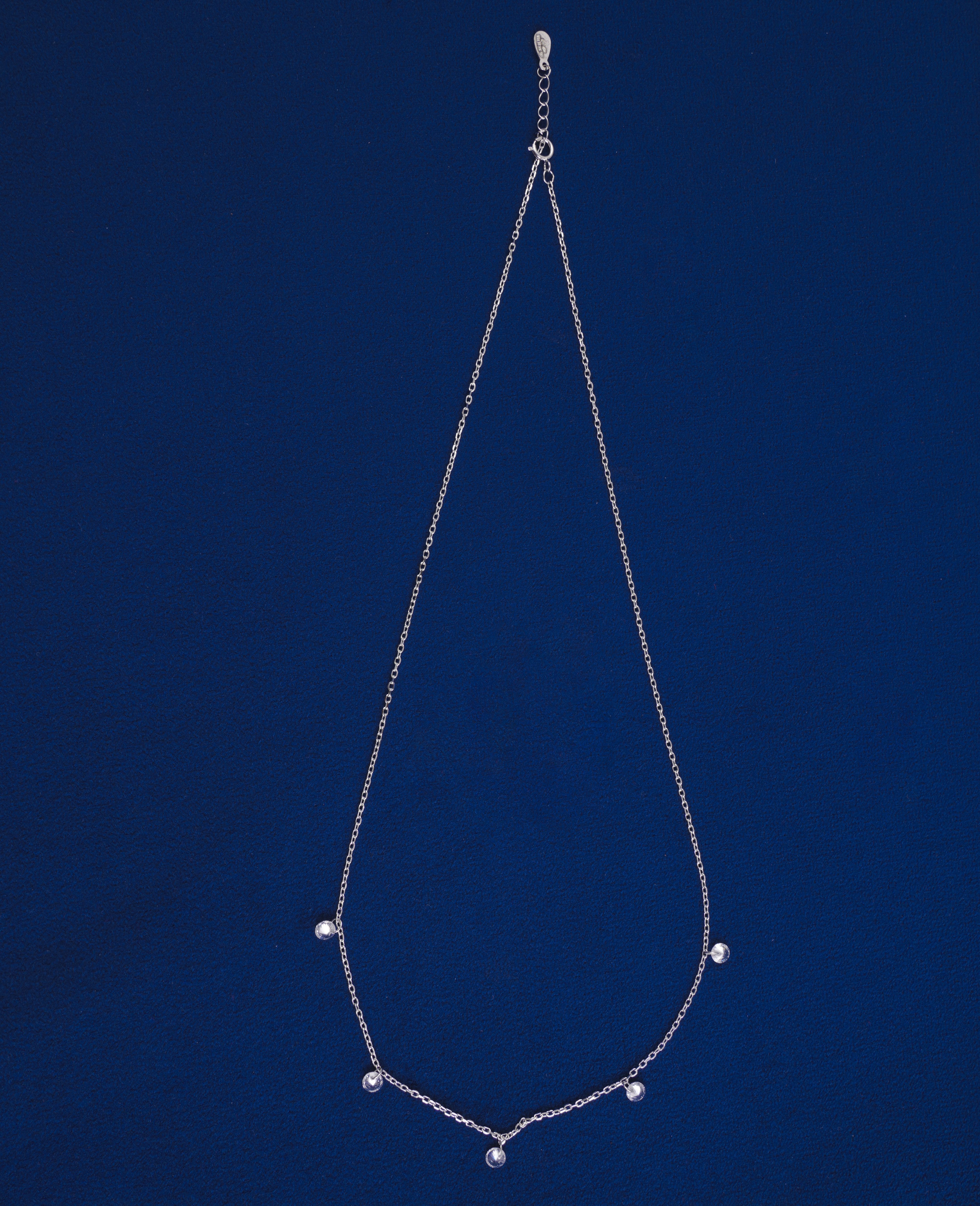 DAINTY STERLING SILVER DANGLE STATION CHAIN