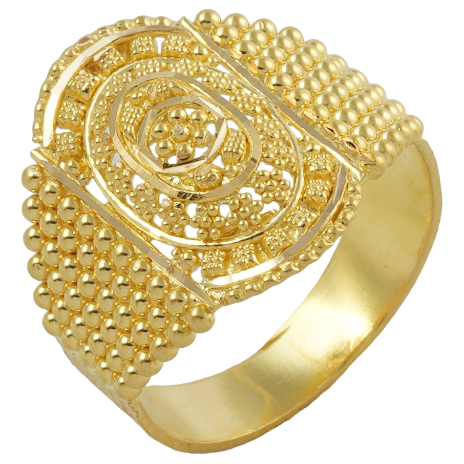 Hira Panna 22k Gold Ladies Ring For Party Wedding Wear Hira