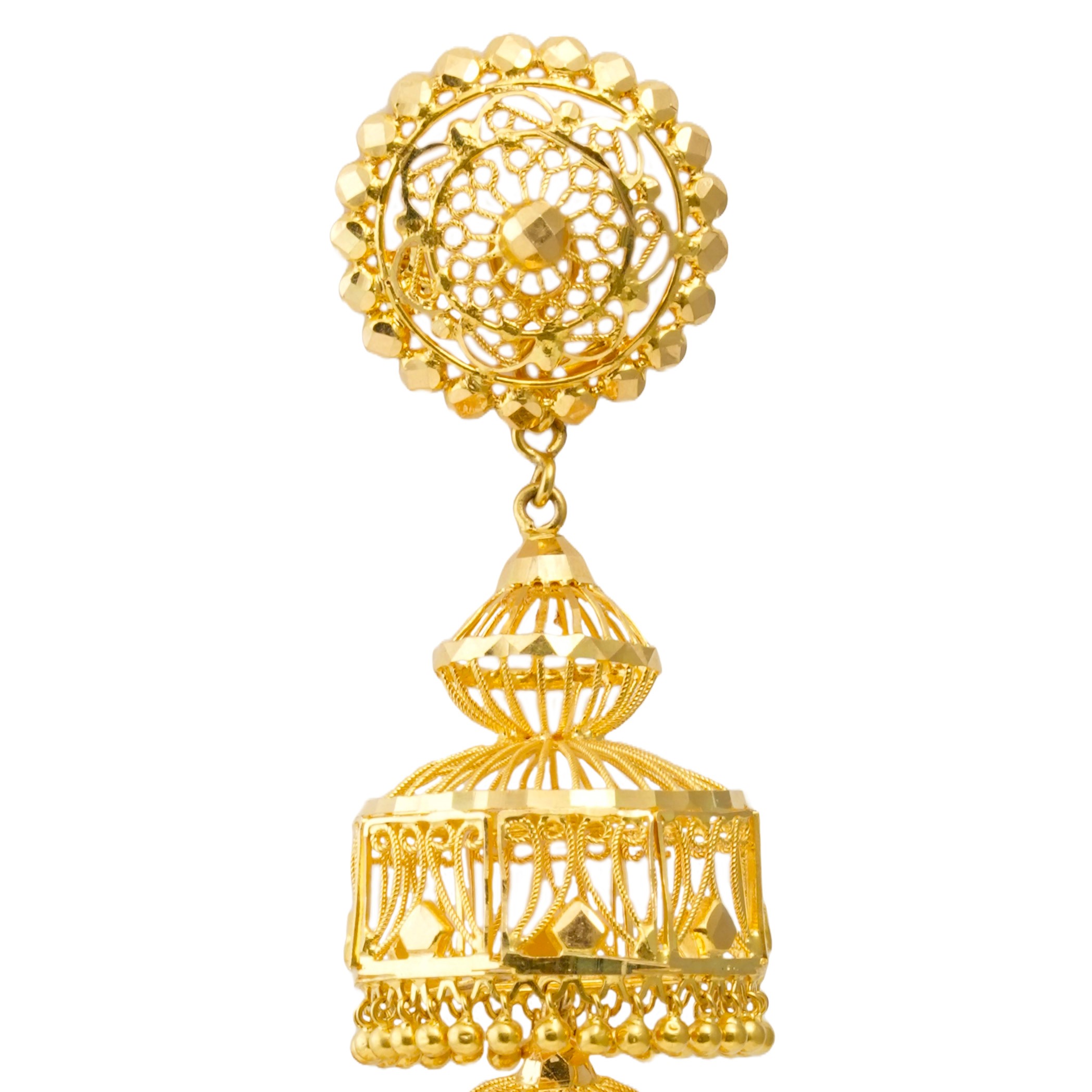 Hira Panna 22k Exclusive Gold Jhumka For Women Girls