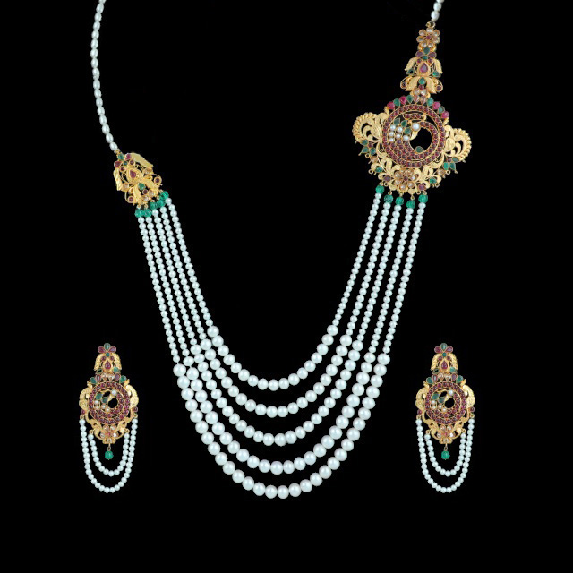 JADAU LONG NECKLACE SET - Hira Panna Jewellers