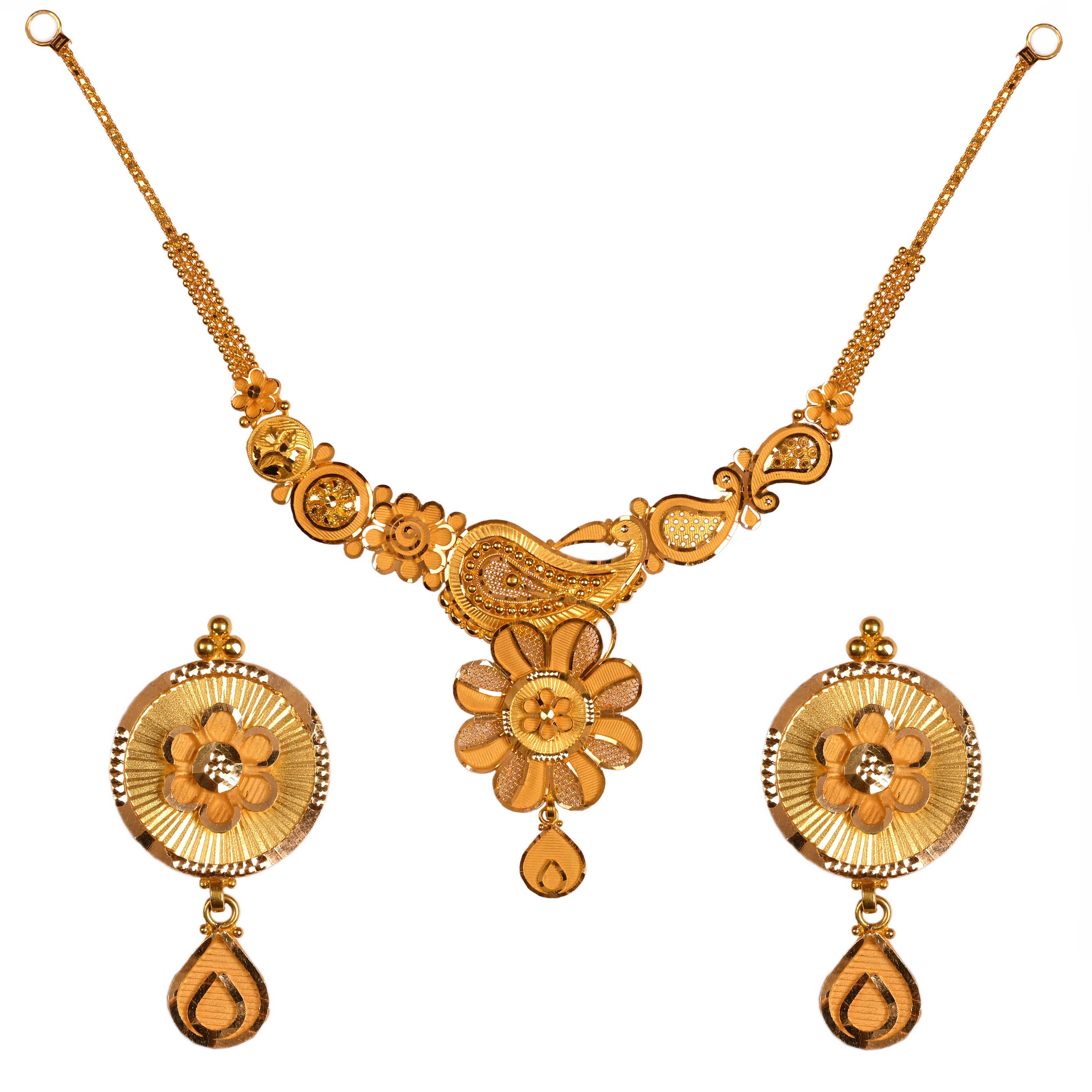 Beautiful Chitrathi Nivara Lappa Gold Necklace for women under 35K -  Candere by Kalyan Jewellers