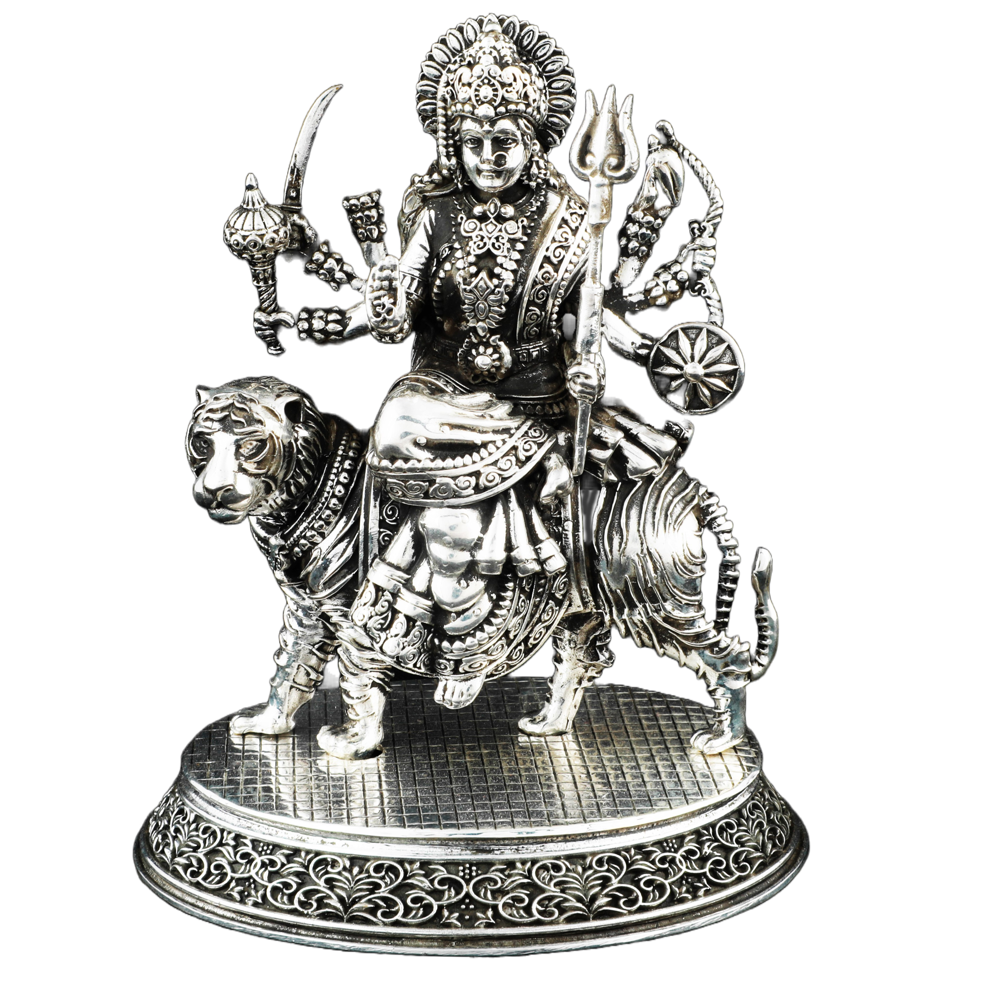 Hira Panna Maa Durga Silver God Statues Hira Panna Jewellers