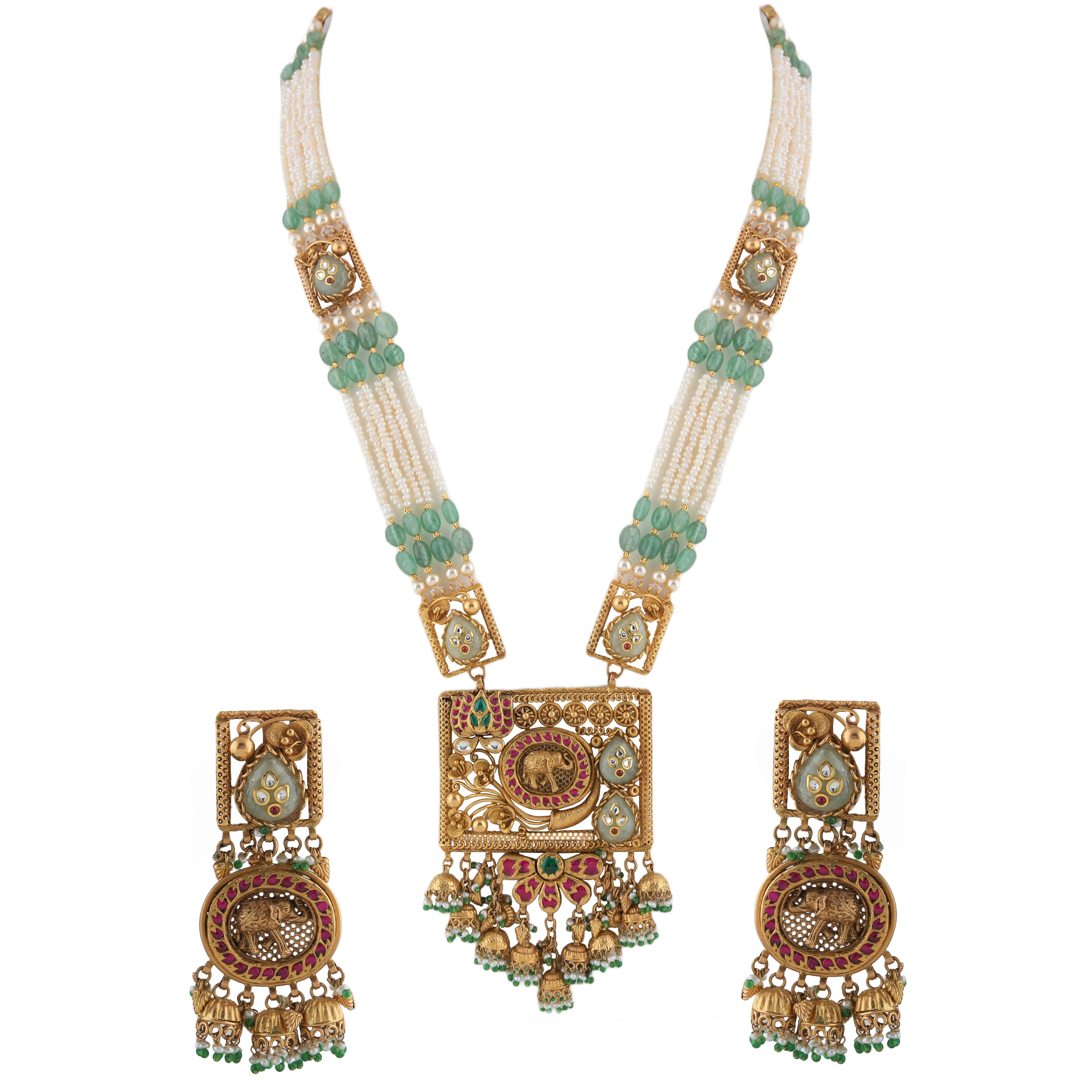 ANTIQUE NECKLACE SET - Hira Panna Jewellers