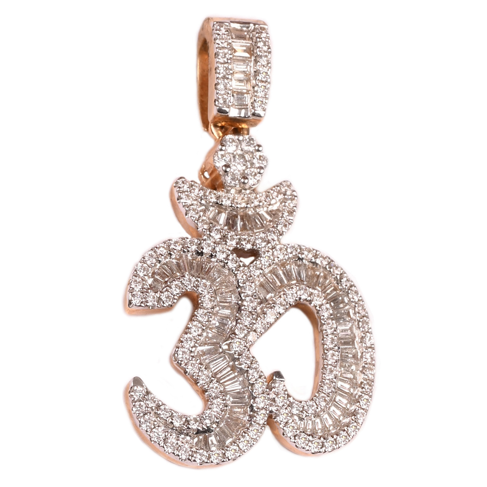 Hira Panna 18k Solid Gold Om Diamond Pendant (LOCKET)